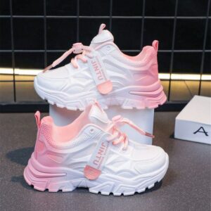 JINTU White & Pink Chunky Sneakers